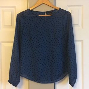 Ann Taylor Black Polka Dot Blouse